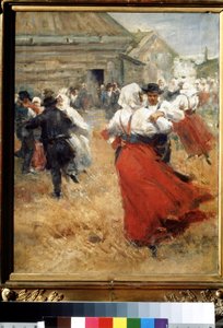 ""countryCelebration (カントリー セレブレーション) 村のお祭りで踊る農民夫婦。 Anders Leonard Zorn (1860-1920) の絵画 プーシキン美術館、モスクワ 作： Anders Leonard Zorn