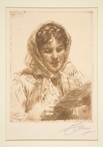 手紙、1913 作： Anders Leonard Zorn