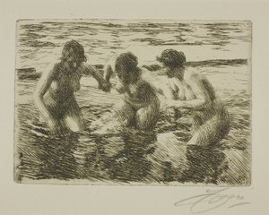 流れに逆らって 作： Anders Leonard Zorn