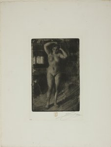 髪を整えるアンナ 作： Anders Leonard Zorn