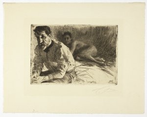 Augustus Saint Gaudens II (Saint Gaudens and His Model) 作： Anders Leonard Zorn
