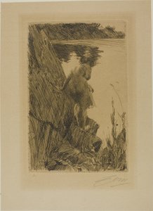 入浴者（夕）Ⅲ 作： Anders Leonard Zorn