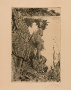 入浴者（夕）Ⅲ 作： Anders Leonard Zorn