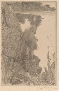 入浴者Ⅲ（バック入浴者） 作： Anders Leonard Zorn
