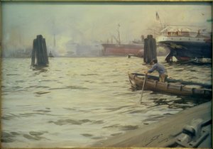 ハンブルク港 作： Anders Leonard Zorn