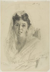 女性の頭 (顔) 作： Anders Leonard Zorn