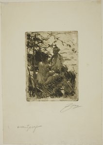 戸外で 作： Anders Leonard Zorn