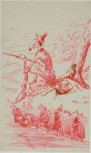 川岸で釣りをする男 作： Anders Zorn