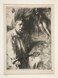 モデル II との自画像 作： Anders Leonard Zorn