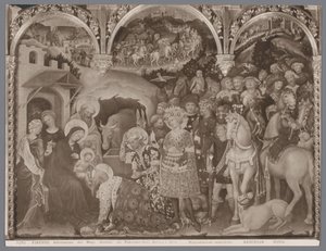 ジャンティーレ・ダ・ファブリアーノによるマギの礼拝の絵の写真複製 フィレンツェ、Adorazione dei Magi (Gentile da Fabriano) Gall. Antica e Mod。 (アイテムのタイトル) 作： ジェンティーレ・ダ・ファブリアーノ