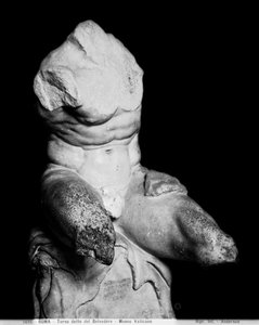 ネストルのアポロニオスによる「ベルヴェデーレのトルソー」1890年頃（モノクロ写真 作： Anderson Anderson