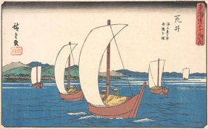 新井、カリフォルニア州。 1842年頃。 1842年。 作： Ando Hiroshige