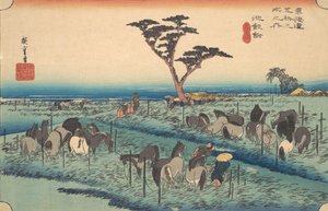 千里生駅40号 1834年頃。 1834年。 作： Ando Hiroshige