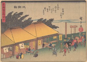 シリーズ「東海道五十三次」より知立宿、e...、20世紀初頭。 作： Ando Hiroshige