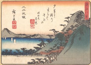 近江八景 三井寺の夕鐘 1834-35。 作： Ando Hiroshige