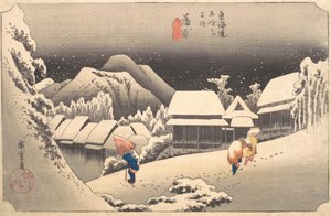 夕方の雪、1797-1861., 1797-1861. 作： Ando Hiroshige
