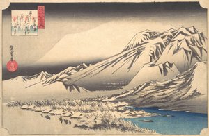比良山の夕雪、19世紀。