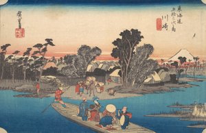 六郷川を渡るフェリー 1834年頃。 1834年。