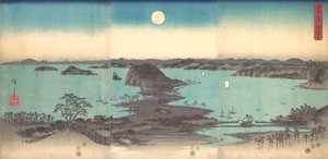 武蔵国金沢の満月, 1857., 1857. 作： Ando Hiroshige