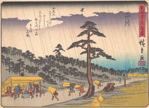 二川、シリーズ「東海道五十三次」より、...、20世紀初頭。 作： Ando Hiroshige