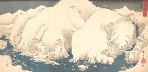 雪に覆われた木曽山脈、1857., 1857.
