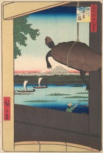 万円 Ｂ理ｄげ、 深川、 １８５８。、 １８５８。 作： Ando Hiroshige
