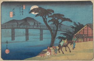 長久保駅 1836年頃。 1836年。 作： Ando Hiroshige