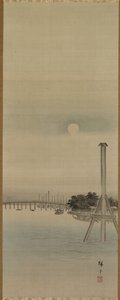 隅田川の夜景、1800年代。 作： Ando Hiroshige
