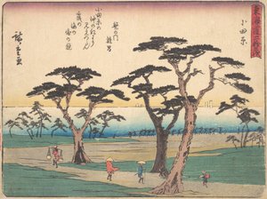 小田原, ca. 1838年頃。 1838年。 作： Ando Hiroshige