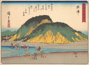 東海道五十三次の興津、20世紀初頭。