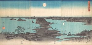 満月の金沢八景全景, 1857., 1857.