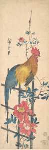牡丹と雄鶏, 1854., 1854. 作： Ando Hiroshige