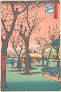 蒲田の梅園、1857., 1857. 作： Ando Hiroshige
