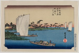 1919年に発表された、利根川沿いの散在する松... 作： Ando Hiroshige