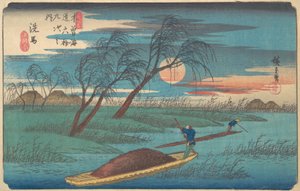 船場駅 1836年頃。 1836年。 作： Ando Hiroshige