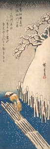 隅田川に雪が降る。 1835年頃。 1835年。 作： Ando Hiroshige