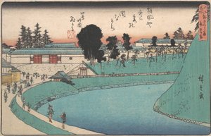 外 桜田 弁慶 ぼり、 か。 １８４３。、 か。 １８４３。 作： Ando Hiroshige