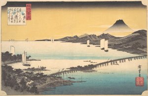 瀬田の夕日 1832年頃。 1832年。 作： Ando Hiroshige