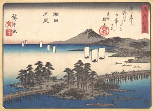 瀬田の夕日 1857年頃。 1857年。 作： Ando Hiroshige