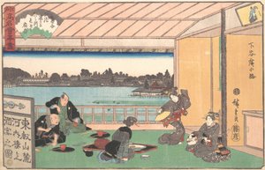 広小路の茶屋 1835～42年頃。 1835-42。 作： Ando Hiroshige