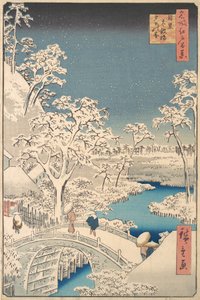 目黒の太鼓橋と夕陽塚、1857., 1857.