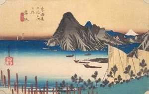 舞坂から見た今木岬。 1834年頃。 1834年。 作： Ando Hiroshige