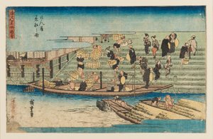 木版画 - 川の情景、1797～1858年 作： Ando Hiroshige