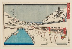 をおＤＢぉｃｋ ｐ林ｔ ー 芝 赤羽 の 雪、 １７９７ー１８５８ 作： Ando Hiroshige