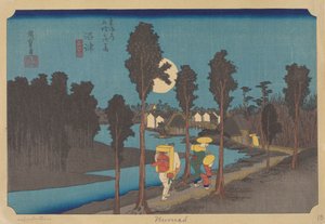 沼津駅（色版画） 作： Ando or Utagawa (after) Hiroshige