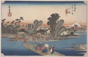 六郷川のフェリー 作： Ando or Utagawa Hiroshige