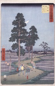 赤坂（色木版画） 作： Ando or Utagawa Hiroshige
