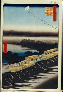 名所江戸百景 日本堤・吉原 - 歌川広重（1797-1858） - 1856-1858 - カラー木版 - サンクトペテルブルク国立エルミタージュ美術館 作： Ando or Utagawa Hiroshige