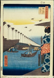 名所江戸百景 養老の和菓子小網町 - 歌川広重 (1797-1858) - 1856-1858 - カラー木版画 - サンクトペテルブルク国立エルミタージュ美術館 作： Ando or Utagawa Hiroshige