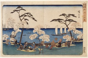 上野の桜 作： Ando or Utagawa Hiroshige